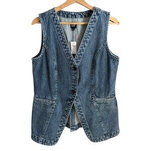 Gap Womens Longline Denim Vest Top Size Small Old Money Minimalist Menswear